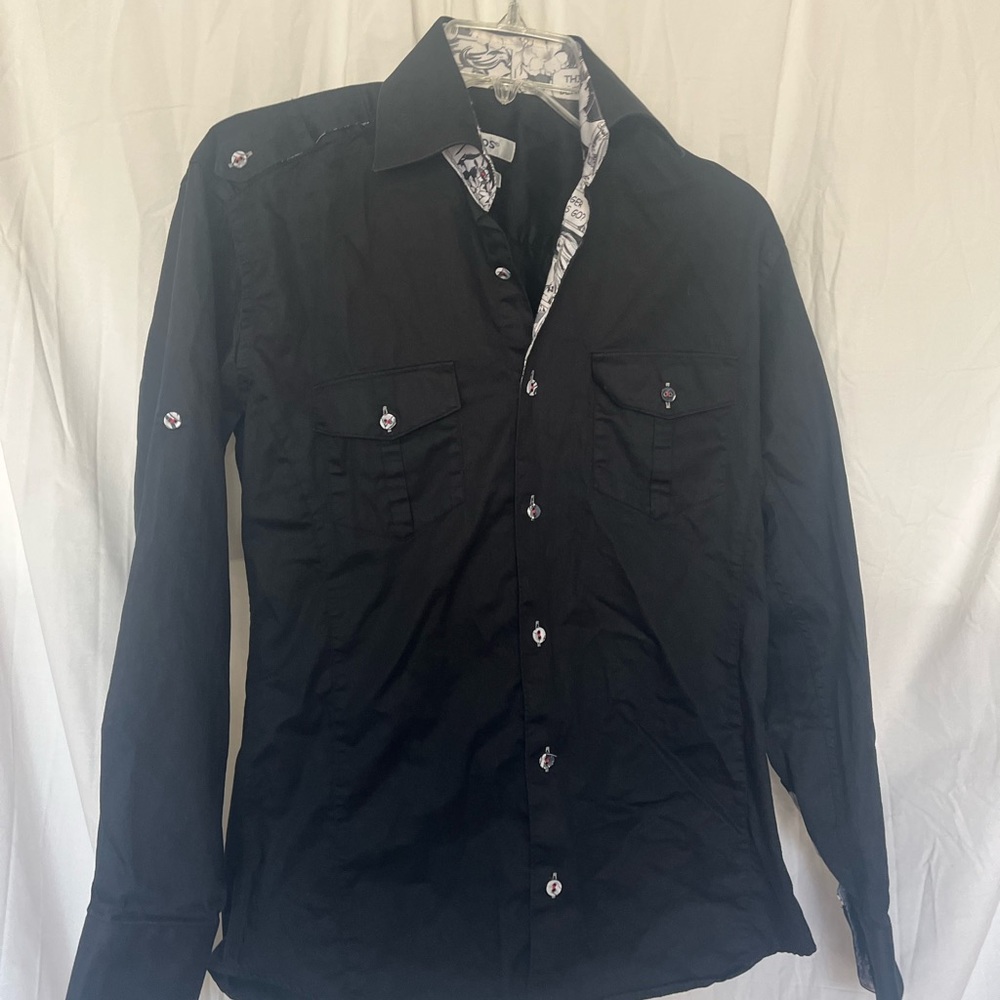 French XOOS Shirt funky print detailing size 1